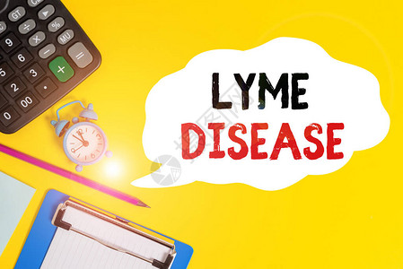 手写文字Lyme疾病概念照片是因滴咬而引发的炎症和传染病图片