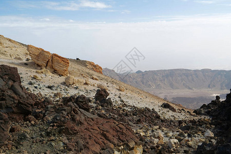 西班牙加那利群岛特内里费岛泰德火山口与凝图片