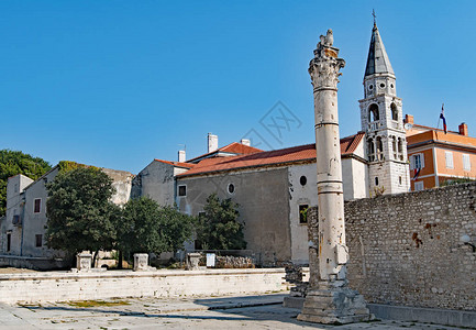 扎达尔是克罗地亚最古老的持续有人居住的城市高清图片