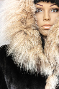 冬时的优雅衣服女式毛衣头罩在图片