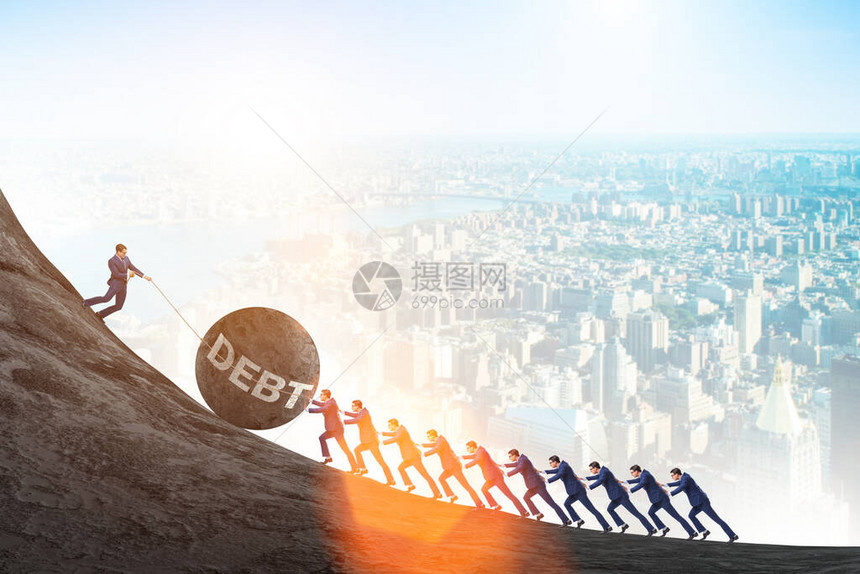 债务和贷款的概念图片