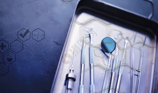 牙科诊所的设备骨科器械有工作具的牙科技师图片