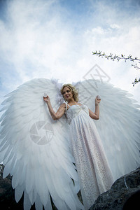 美丽的新娘有天使翅图片