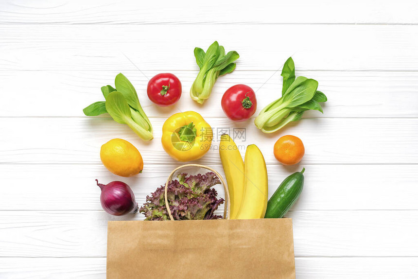 不同健康食品的全生态纸袋图片