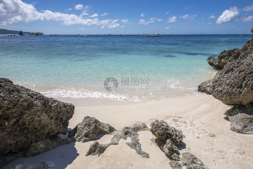 菲律宾长滩岛的白色沙滩图片