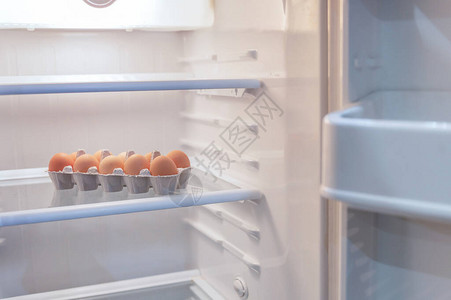 空冰箱中的鸡蛋贫穷的象征饥饿的生背景图片