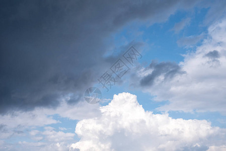 夏日正午的清蓝云天空中图片