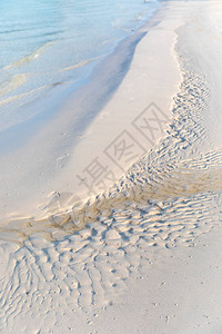 在白沙上形成的螃蟹巢图片