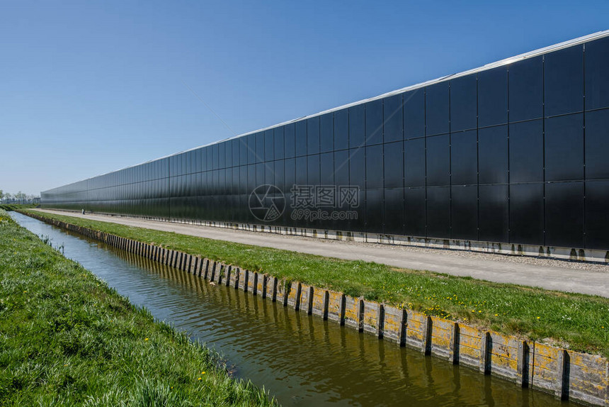 荷兰韦斯特兰高科技现代工业温室的透视图图片