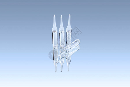 玻璃密封的有清晰液体药品或疫苗的医用薄膜图片