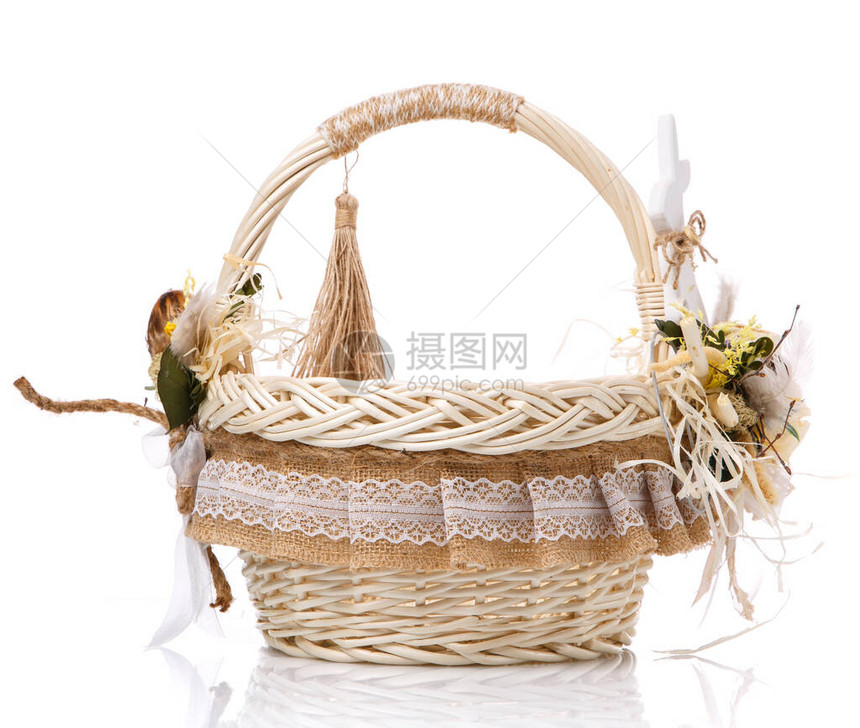 威克设计篮子的装饰是复活节花岗布局图片