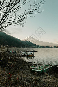 富士山景和川口湖的风景图片
