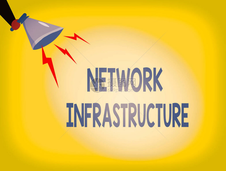 显示网络基础设施硬件和软件资源与外部连接分析的业务概念图片