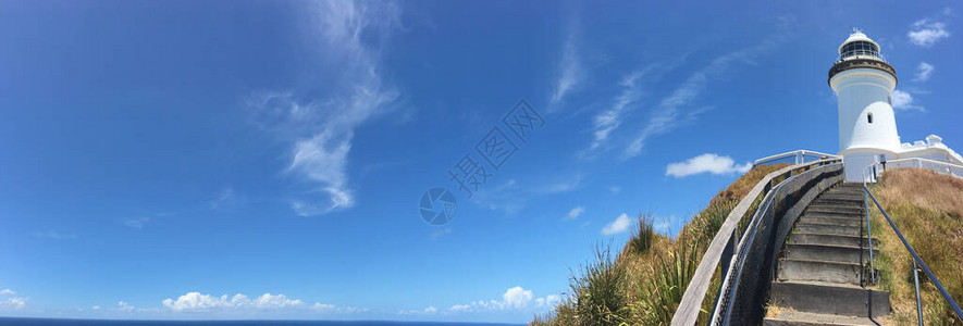 澳大利亚新南威尔士州拜伦湾灯塔望风全景观图片