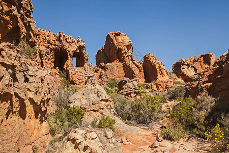 南非西角Stadsaal洞穴附近CederbergCederberg的表山沙岩背景图片