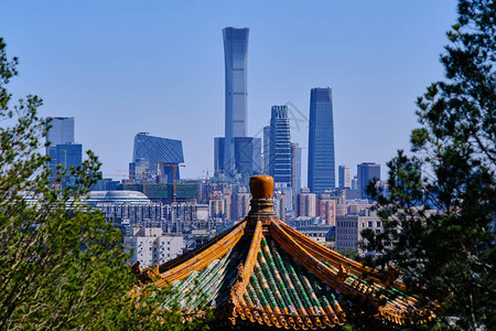 北京市中心商业区的天窗高清图片
