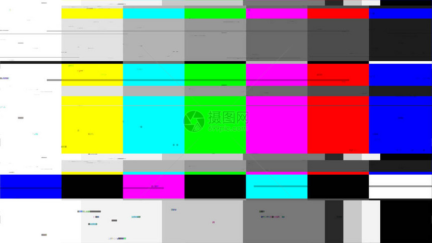 缺陷噪声和伪影效果旧磁带或旧电视的故障错误没有信号电图片