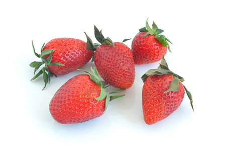 成熟的草莓和叶子您的文本的地方静物与浆果背景图片