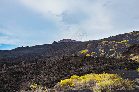 加那利群岛拉帕尔马的圣安东尼奥火山脚下马尔帕斯拉瓦图片