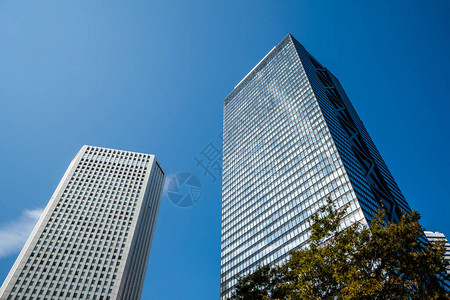 日本东京新宿的建筑和蓝图片