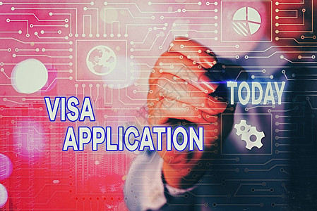 文字书写文本签证申请商业照片展示表格以请求允许旅行或居住图片
