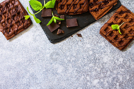 巧克力比利时华夫饼图片
