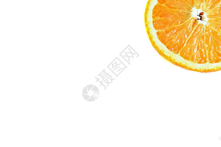白色背景上的半个橙色图片
