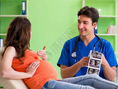 孕妇在诊所拜访男妇科医生图片