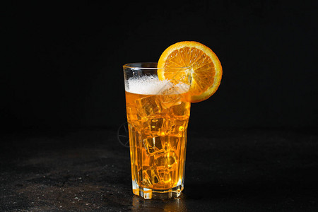 橙柠檬汁柑橘冰饮料苏汽菜单概念食物背景顶部视图图片