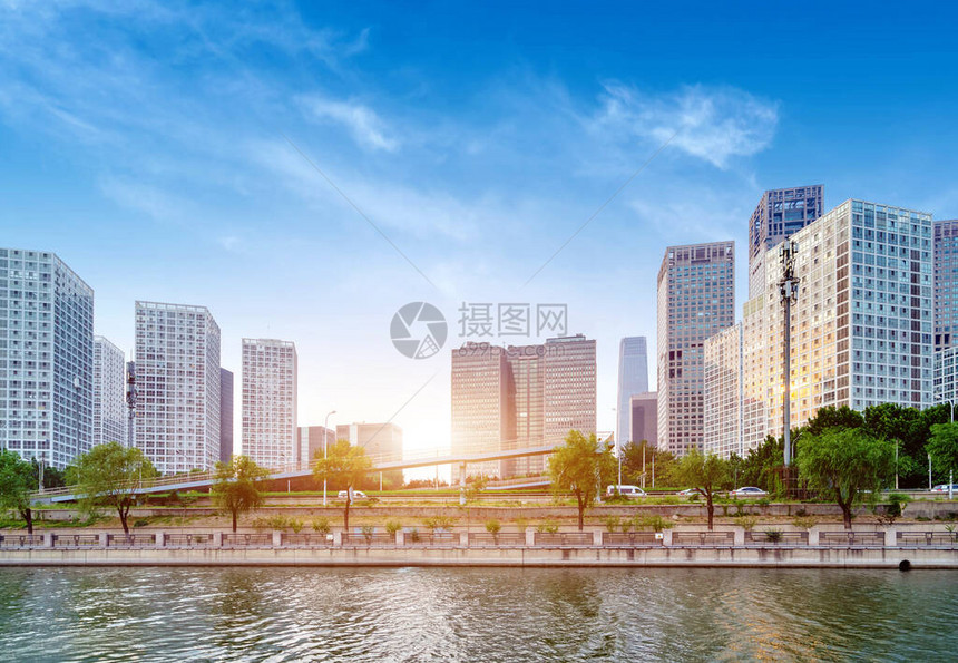 北京城市金融区的高层建筑图片