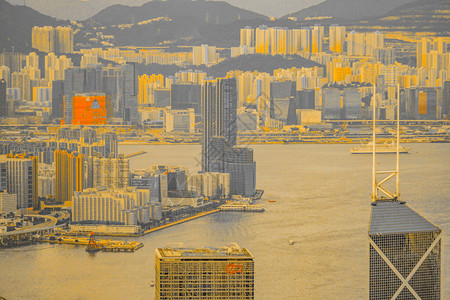 从维多利亚峰可见香港图片