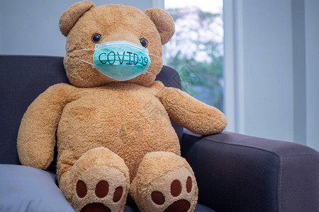 泰迪熊坐在房子的沙发上图片