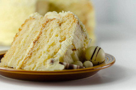 一个层白奶油蛋糕图片