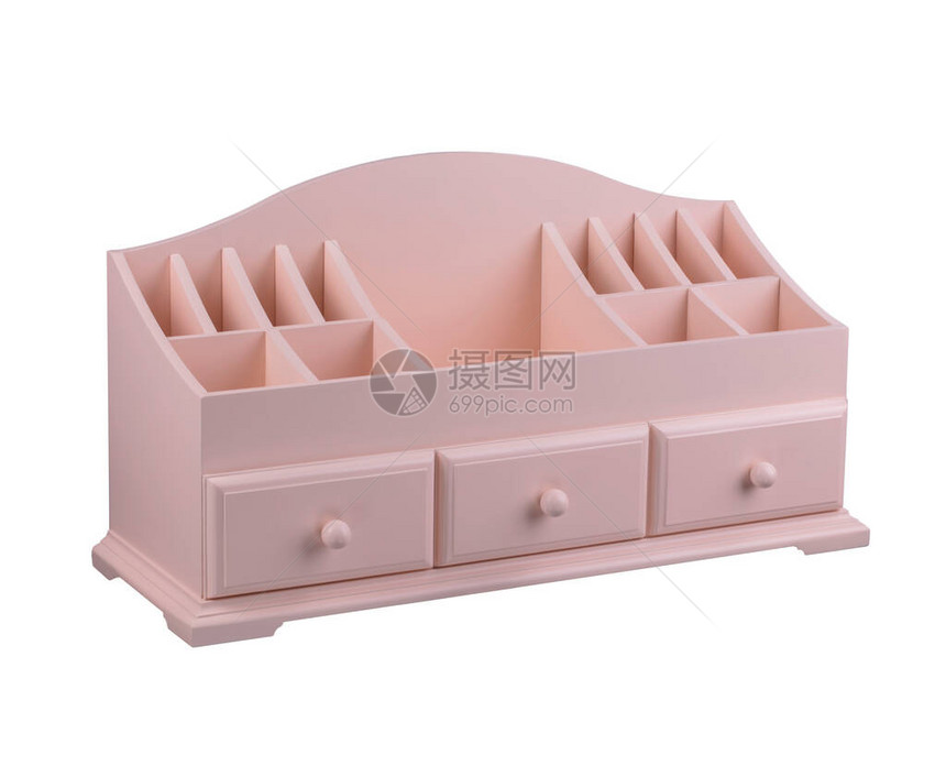 装有柜子和抽屉的粉红色木制棺材一个化图片