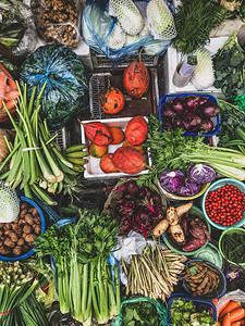 大排型杂菜和水果系列的顶端视图背景图片