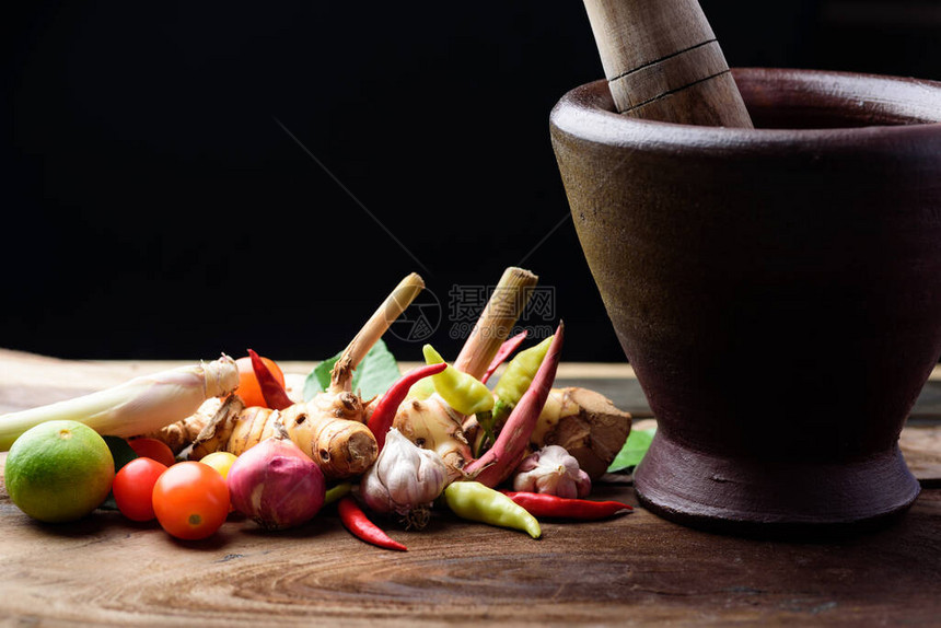 准备做饭的泰国菜食品原料图片