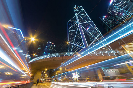 香港中区夜间交通图片