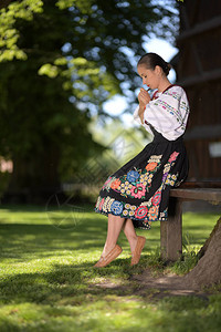 斯洛伐克民俗舞蹈家高清图片