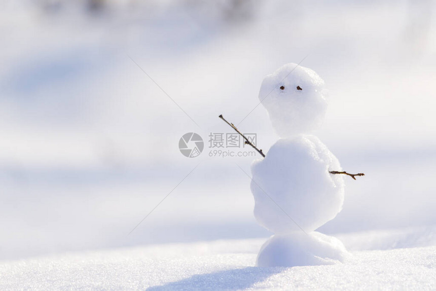 雪上地的雪人图片