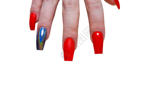 修甲指甲延伸用红色清漆和油设计图片