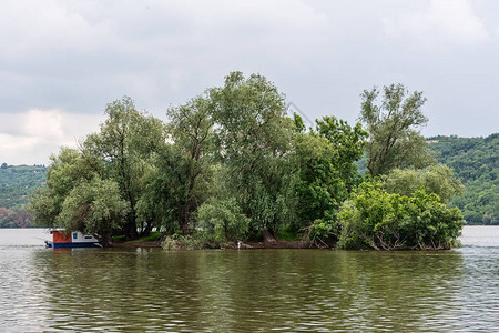 多瑙河上的一个小岛多瑙河的岛在图片
