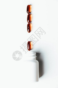 各种药品片药片药片和胶囊以及白底装在白色图片
