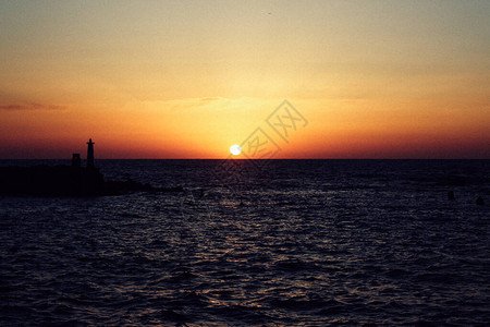 以色列雅法港的日落图片