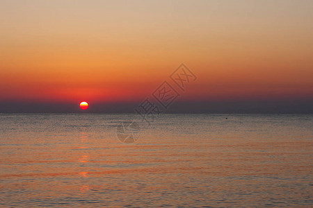 日出在海滩上望着突尼图片