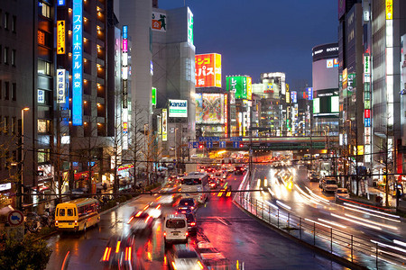 新宿东京关东地区本州日本亚洲新宿繁华区的交通充图片