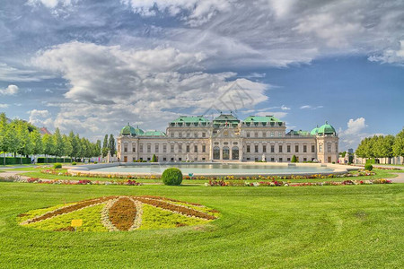 奥地利维也纳的贝尔韦德雷宫殿在阳图片