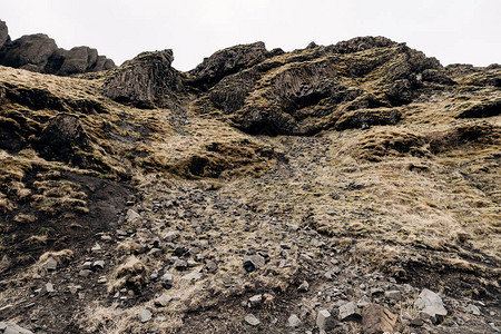 冰岛山体结构的接近图片