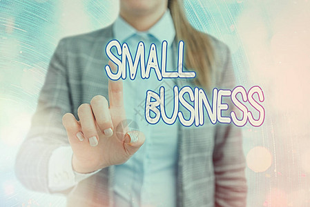 手写文字书写小型企业概念照片以有限的规模而闻名的背景图片