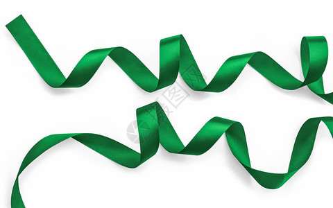 绿色丝带子卷弓图片