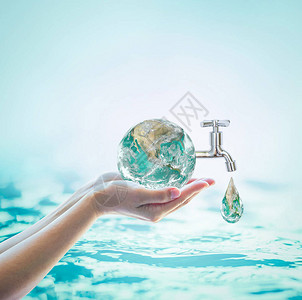 世界水日节约用水运动和环境保护概念图片